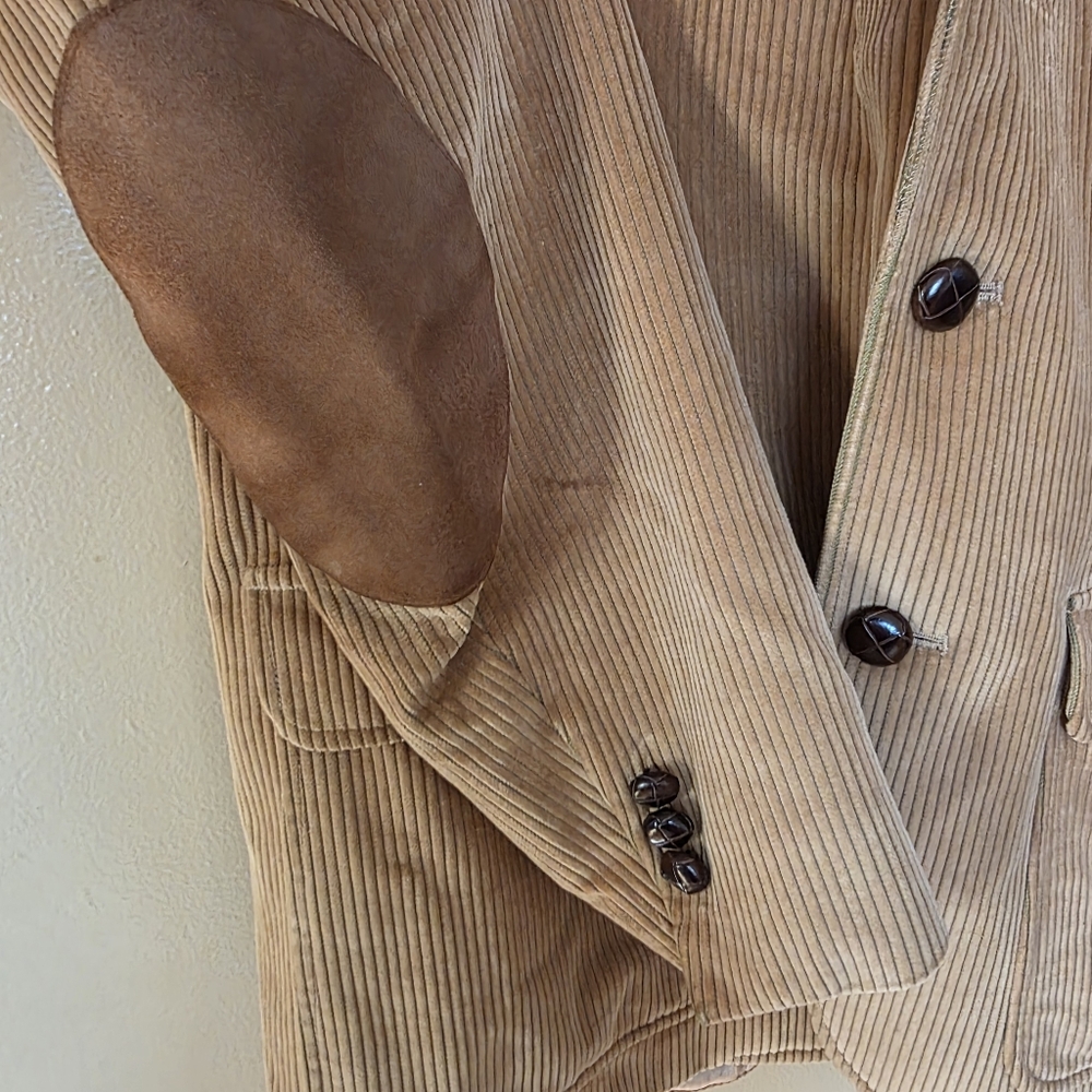 VTG Orvis Corduroy Tan Sport Coat Blazer 38R USA Elbow Patches Heritage Academia - Picture 6 of 16